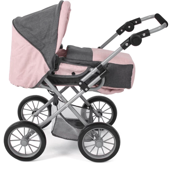 BAYER CHIC 2000 Combi poppenwagen LENI Melange antraciet-roze BAYER CHIC 2000 Combi Poppenwagen LENI Melange Antraciet-roze -SpeelgoedKorting Winkel bayer chic 2000 combi poppenwagen leni melange antraciet roze a355195 4