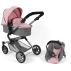 BAYER CHIC 2000 Combi Poppenwagen Lia Melange Grijs-roze