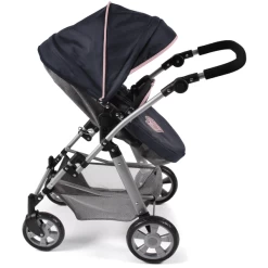 BAYER CHIC 2000 Kombi Poppenwagen NELE Gemêleerd Marine Grijs -SpeelgoedKorting Winkel bayer chic 2000 kombi poppenwagen nele gemeleerd marine grijs a320886 2