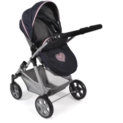 BAYER CHIC 2000 Kombi Poppenwagen NELE Gemêleerd Marine Grijs -SpeelgoedKorting Winkel bayer chic 2000 kombi poppenwagen nele gemeleerd marine grijs a320886 3