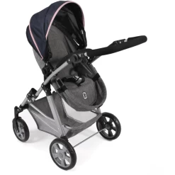 BAYER CHIC 2000 Kombi Poppenwagen NELE Gemêleerd Marine Grijs -SpeelgoedKorting Winkel bayer chic 2000 kombi poppenwagen nele gemeleerd marine grijs a320886 4