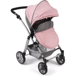 BAYER CHIC 2000 Kombi Poppenwagen NELE Melange Grijs Roze -SpeelgoedKorting Winkel bayer chic 2000 kombi poppenwagen nele melange grijs roze a320885 2