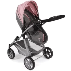 BAYER CHIC 2000 Kombi Poppenwagen NELE Melange Grijs Roze -SpeelgoedKorting Winkel bayer chic 2000 kombi poppenwagen nele melange grijs roze a320885 4
