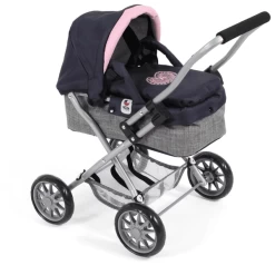 BAYER CHIC 2000 Mini Knuffel Kinderwagen SMARTY Melange Grijs-navy -SpeelgoedKorting Winkel bayer chic 2000 mini knuffel kinderwagen smarty melange grijs navy a355155 4
