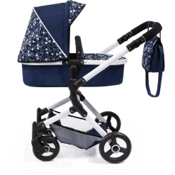 Bayer Design Combi Poppenwagen Neo Vario Blauw Met Hartjes -SpeelgoedKorting Winkel bayer design combi poppenwagen neo vario blauw met hartjes a295785 2