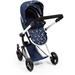 Bayer Design Combi Poppenwagen Neo Vario Blauw Met Hartjes -SpeelgoedKorting Winkel bayer design combi poppenwagen neo vario blauw met hartjes a295785 3