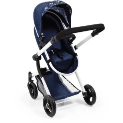 Bayer Design Combi Poppenwagen Neo Vario Blauw Met Hartjes -SpeelgoedKorting Winkel bayer design combi poppenwagen neo vario blauw met hartjes a295785 4