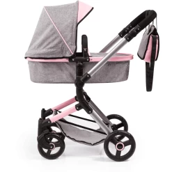 Bayer Design Neo Vario Combinatie Poppenwagen Grijs/roze, Met Vlinder -SpeelgoedKorting Winkel bayer design neo vario combinatie poppenwagen grijs roze met vlinder a313421 1