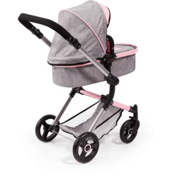 Bayer Design Neo Vario Combinatie Poppenwagen Grijs/roze, Met Vlinder -SpeelgoedKorting Winkel bayer design neo vario combinatie poppenwagen grijs roze met vlinder a313421 2