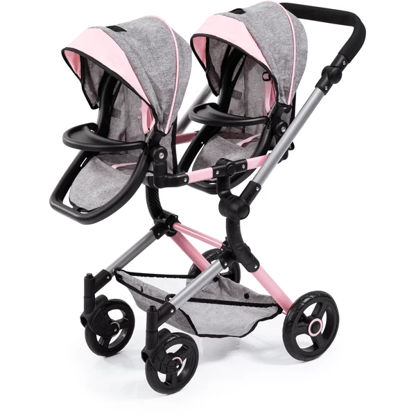 bayer Design Twin Neo poppenwagen grijs/roze, met vlinder Bayer Design Twin Neo Poppenwagen Grijs/roze, Met Vlinder -SpeelgoedKorting Winkel bayer design twin neo poppenwagen grijs roze met vlinder a313430 1