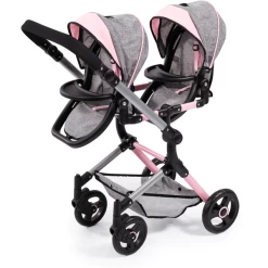 Bayer Design Twin Neo Poppenwagen Grijs/roze, Met Vlinder 2 Bayer Design Twin Neo Poppenwagen Grijs/roze, Met Vlinder -SpeelgoedKorting Winkel bayer design twin neo poppenwagen grijs roze met vlinder a313430 2