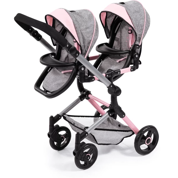 bayer Design Twin Neo poppenwagen grijs/roze, met vlinder Bayer Design Twin Neo Poppenwagen Grijs/roze, Met Vlinder -SpeelgoedKorting Winkel bayer design twin neo poppenwagen grijs roze met vlinder a313430 2