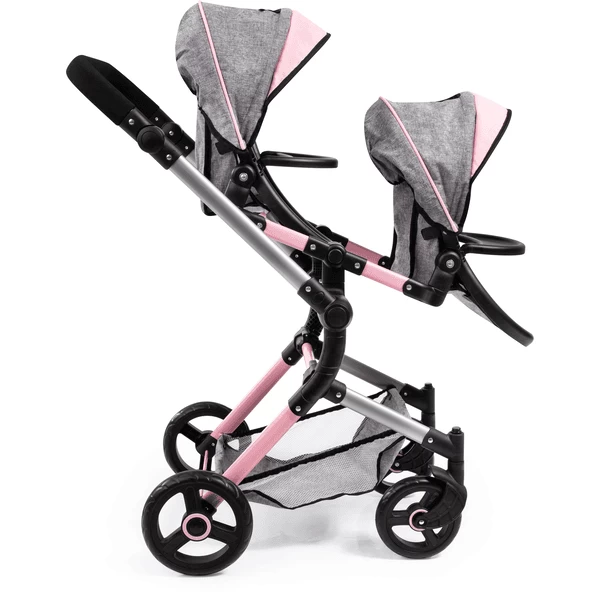bayer Design Twin Neo poppenwagen grijs/roze, met vlinder Bayer Design Twin Neo Poppenwagen Grijs/roze, Met Vlinder -SpeelgoedKorting Winkel bayer design twin neo poppenwagen grijs roze met vlinder a313430 3