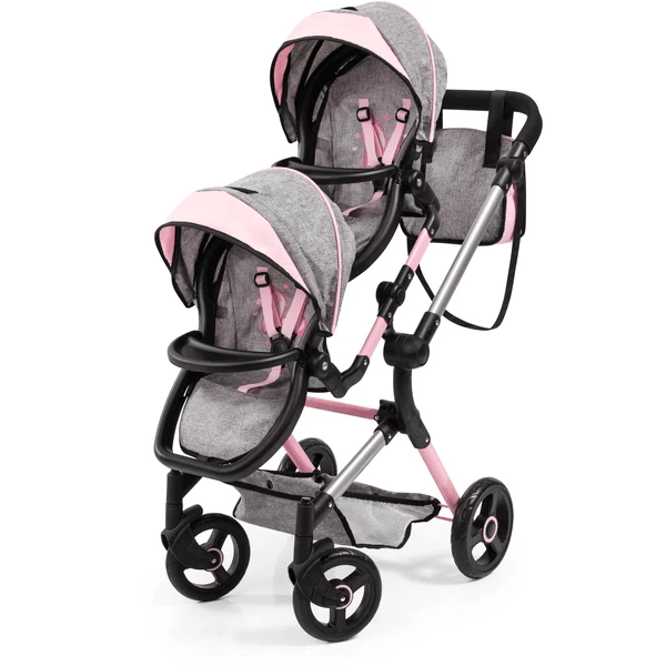 bayer Design Twin Neo poppenwagen grijs/roze, met vlinder Bayer Design Twin Neo Poppenwagen Grijs/roze, Met Vlinder -SpeelgoedKorting Winkel bayer design twin neo poppenwagen grijs roze met vlinder a313430
