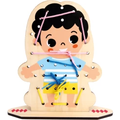 Bino Eerste Houten Rijgspel, Aankleedplezier 2 Bino Eerste Houten Rijgspel, Aankleedplezier -SpeelgoedKorting Winkel bino eerste houten rijgspel aankleedplezier a360502 2