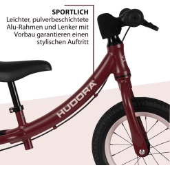 HUDORA ® Loopfiets Advanced Alu, Bordeaux -SpeelgoedKorting Winkel hudora loopfiets advanced alu bordeaux a297327 4