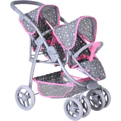 Knorr® Toys Milo Tweeling Poppenwagen - Ster Grijs -SpeelgoedKorting Winkel knorr toys milo tweeling poppenwagen ster grijs a363069 2