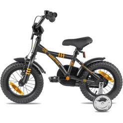 PROMETHEUS BICYCLES ® Kinderfiets 12" In Zwart Mat & Orange Vanaf 3 Jaar Met Zijwieltjes -SpeelgoedKorting Winkel prometheus bicycles kinderfiets 12 in zwart mat amp orange vanaf 3 jaar met zijwieltjes a311938 2